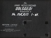 ALBUM 1958 001  1958 Május 1. Ünnepség fényképalbumának nyitó oldala